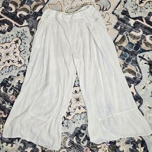 ​Free People Intimately Tidal Wide Leg Pants White Size Small Boho Lounge